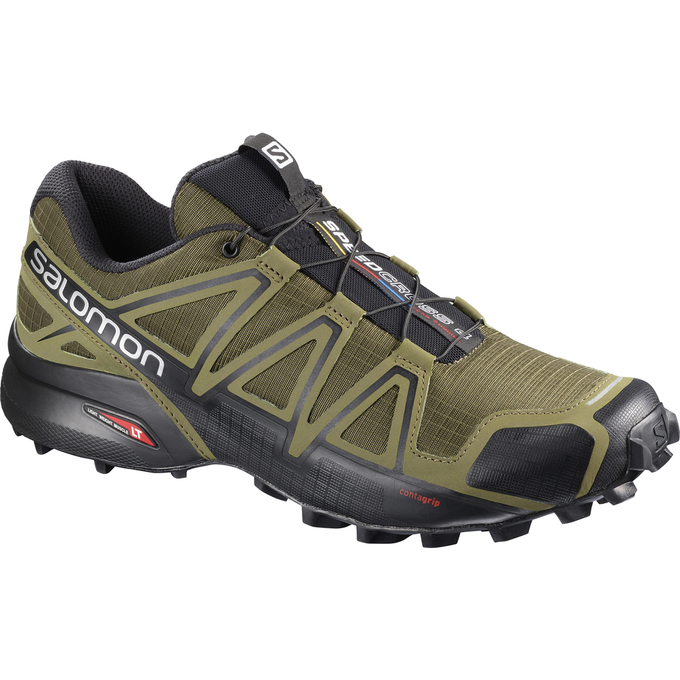 Salomon SPEEDCROSS 4 Zapatillas Trail Running Hombre - Kaki / Negras - Colombia (56049-MIRF)